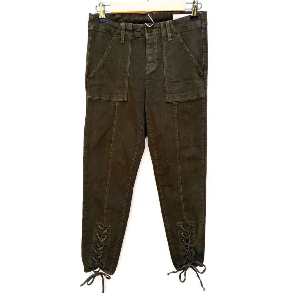 Vince Camuto Army Green Lace Up Skinny Pants